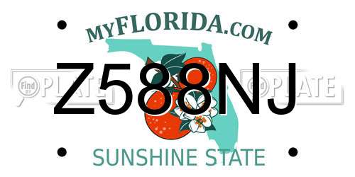 Z588NJ Florida License Plate