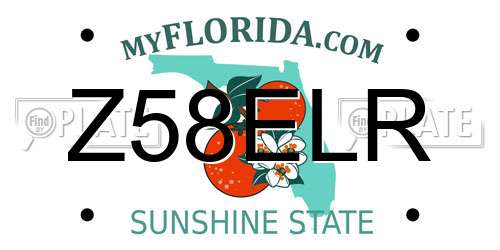 Z58ELR Florida License Plate