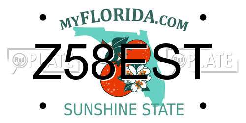 Z58EST Florida License Plate