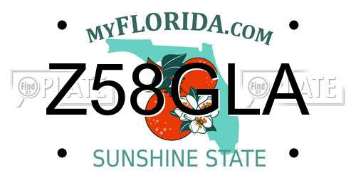 Z58GLA Florida License Plate
