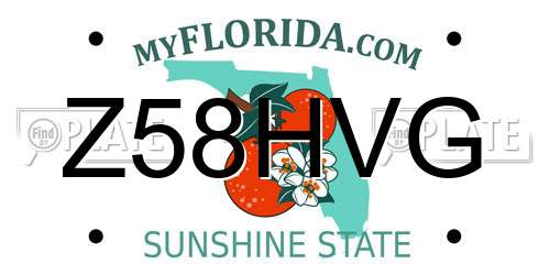 Z58HVG Florida License Plate