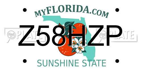 Z58HZP Florida License Plate