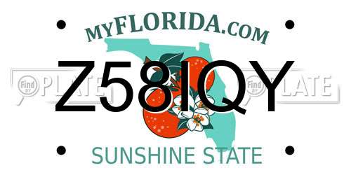 Z58IQY Florida License Plate