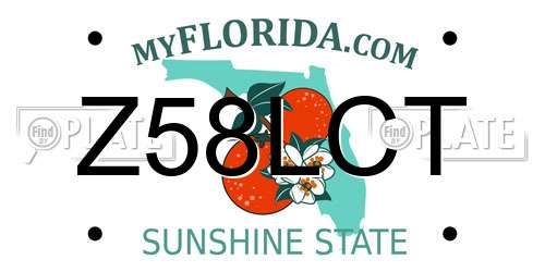 Z58LCT Florida License Plate