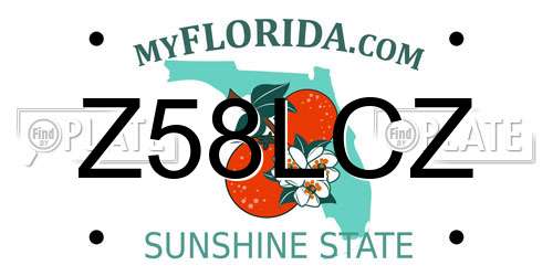 Z58LCZ Florida License Plate