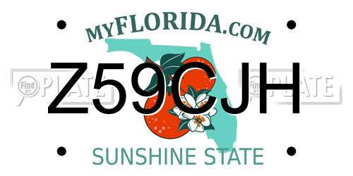 Z59CJH Florida License Plate
