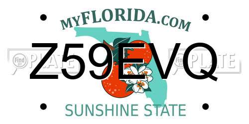 Z59EVQ Florida License Plate