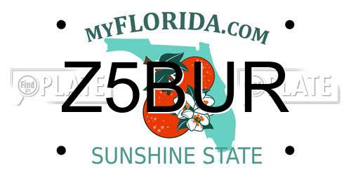 Z5BUR Florida License Plate