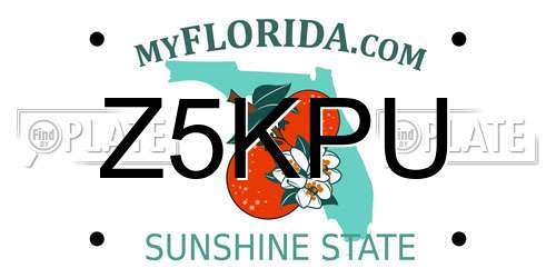 Z5KPU Florida License Plate