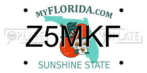 Z5MKF Florida License Plate