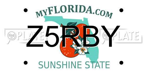 Z5RBY Florida License Plate