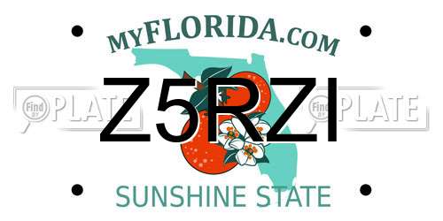 Z5RZI Florida License Plate