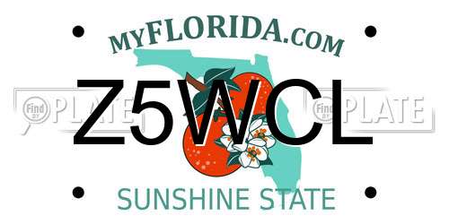 Z5WCL Florida License Plate