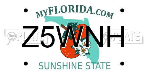 Z5WNH Florida License Plate