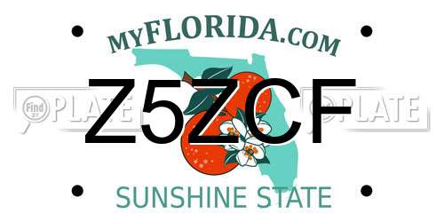 Z5ZCF Florida License Plate