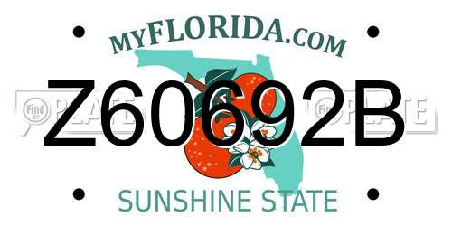 Z60692B Florida License Plate