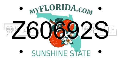 Z60692S Florida License Plate