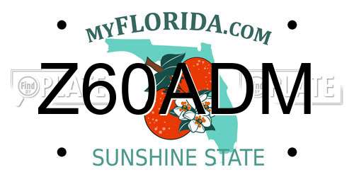 Z60ADM Florida License Plate
