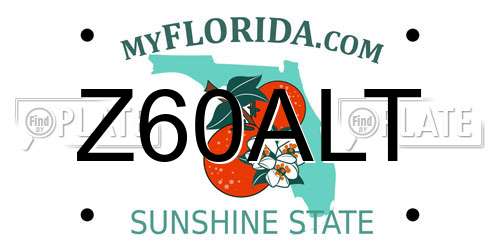 Z60ALT Florida License Plate