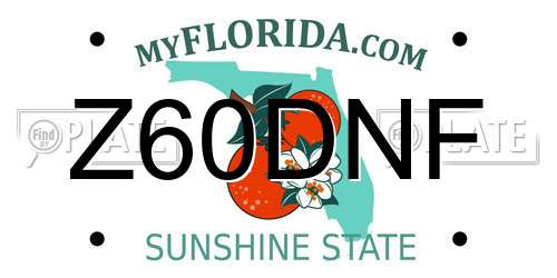 Z60DNF Florida License Plate
