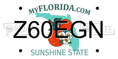 Z60EGN Florida License Plate