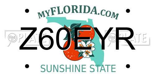 Z60EYR Florida License Plate