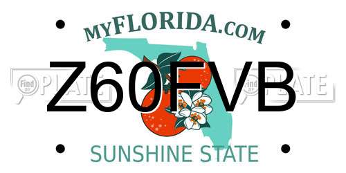 Z60FVB Florida License Plate