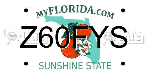 Z60FYS Florida License Plate