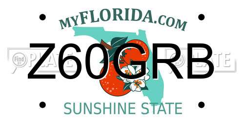 Z60GRB Florida License Plate