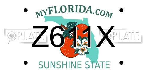 Z611X Florida License Plate