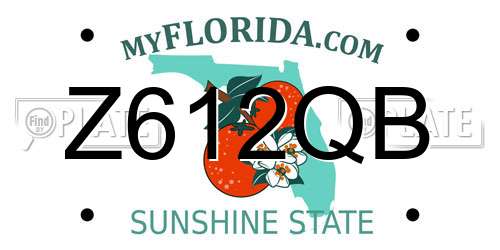 Z612QB Florida License Plate