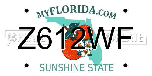 Z612WF Florida License Plate