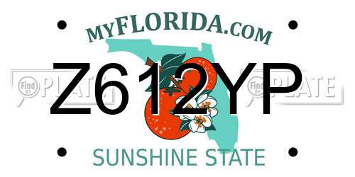 Z612YP Florida License Plate
