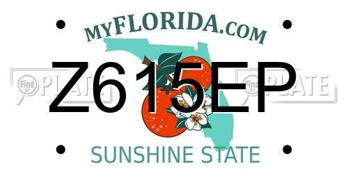 Z615EP Florida License Plate
