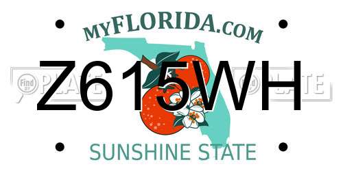 Z615WH Florida License Plate
