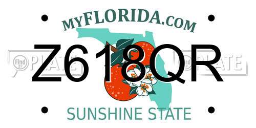 Z618QR Florida License Plate