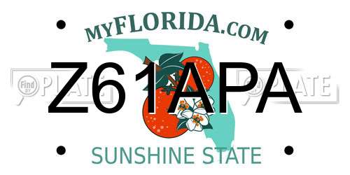 Z61APA Florida License Plate