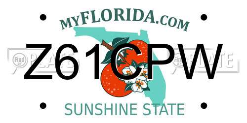 Z61CPW Florida License Plate