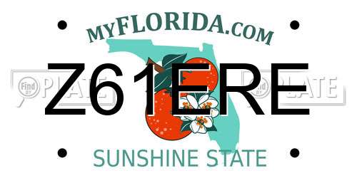 Z61ERE Florida License Plate