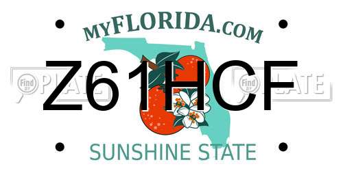 Z61HCF Florida License Plate