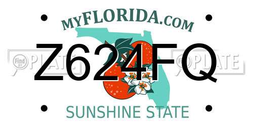 Z624FQ Florida License Plate