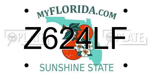 Z624LF Florida License Plate