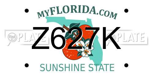 Z627K Florida License Plate
