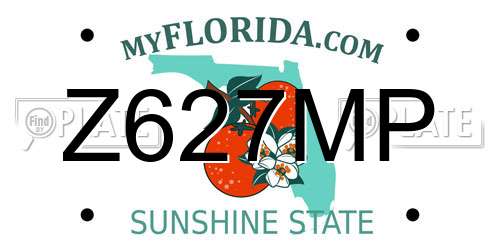 Z627MP Florida License Plate