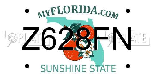 Z628FN Florida License Plate