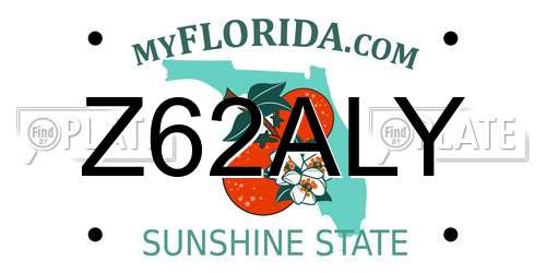 Z62ALY Florida License Plate