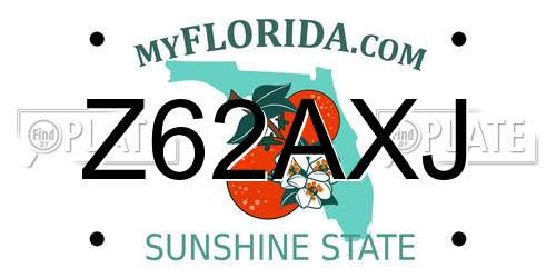 Z62AXJ Florida License Plate