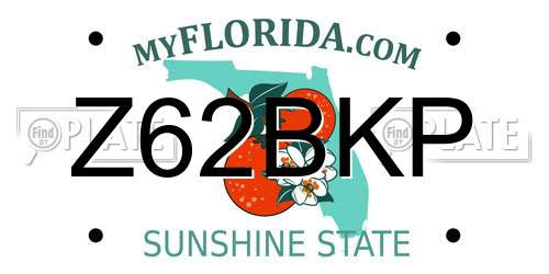 Z62BKP Florida License Plate