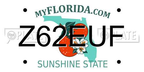 Z62EUF Florida License Plate