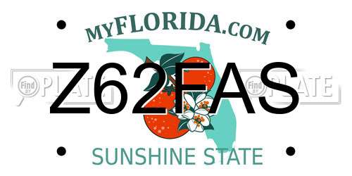 Z62FAS Florida License Plate